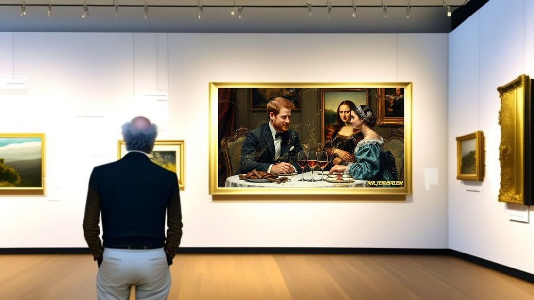 Prince Harry - Dinner With Mona Lisa-D2, Limited Edition of 50 Pieces, Signed & Numbered - 2