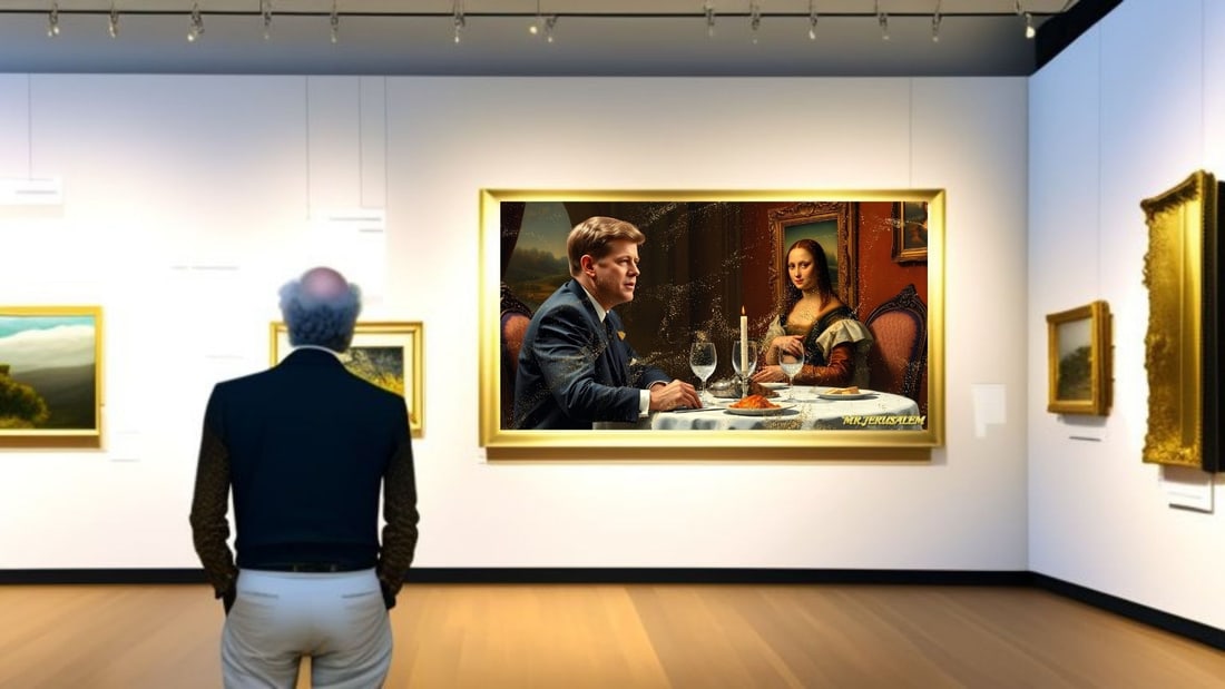 John F. Kennedy - Dinner With Mona Lisa-D2, Limited Edition of 50 Pieces, Signed & Numbered - 2