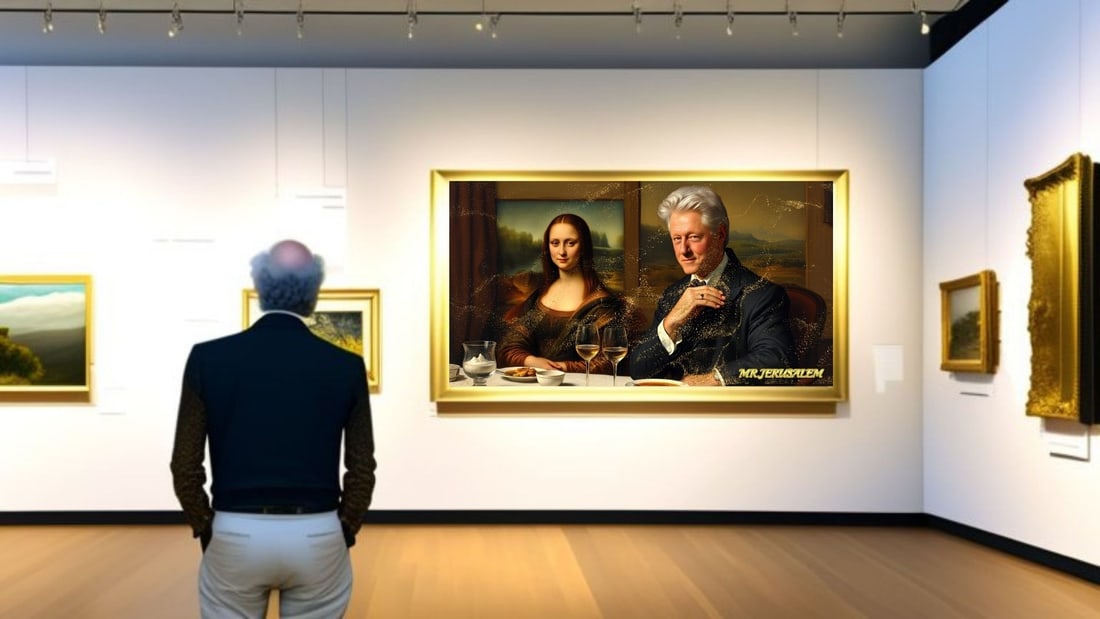 Bill Clinton - Dinner With Mona Lisa- D1, Limited Edition of 50 Pieces, Signed & Numbered - 2