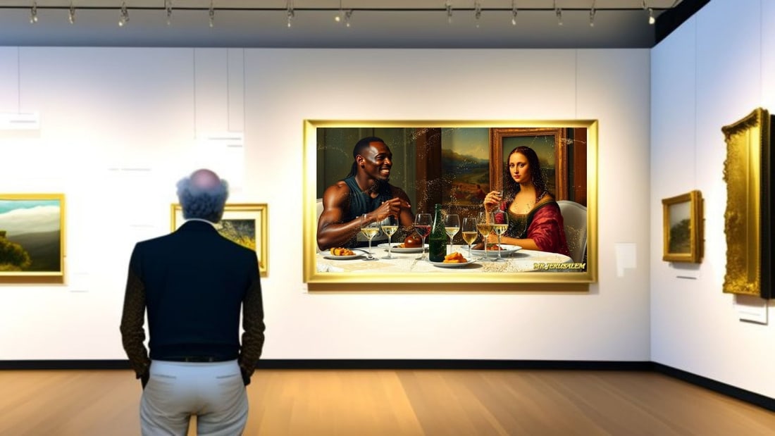 Usain Bolt - Dinner With Mona Lisa-D2, Limited Edition of 50 Pieces, Signed & Numbered - 2