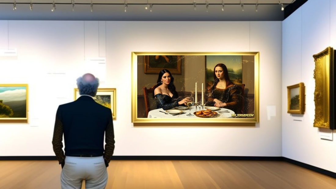 Kim Kardashian - Dinner With Mona Lisa-D1, Limited Edition of 50 Pieces, Signed & Numbered - 2