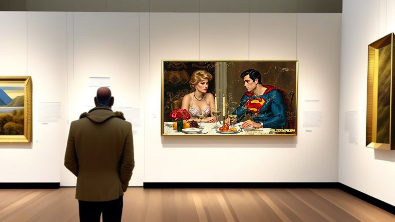 Princess Diana- Dinner With Superman-D2, Mixed Media, Limited Edition of 50 Pieces, Signed and numb - 2