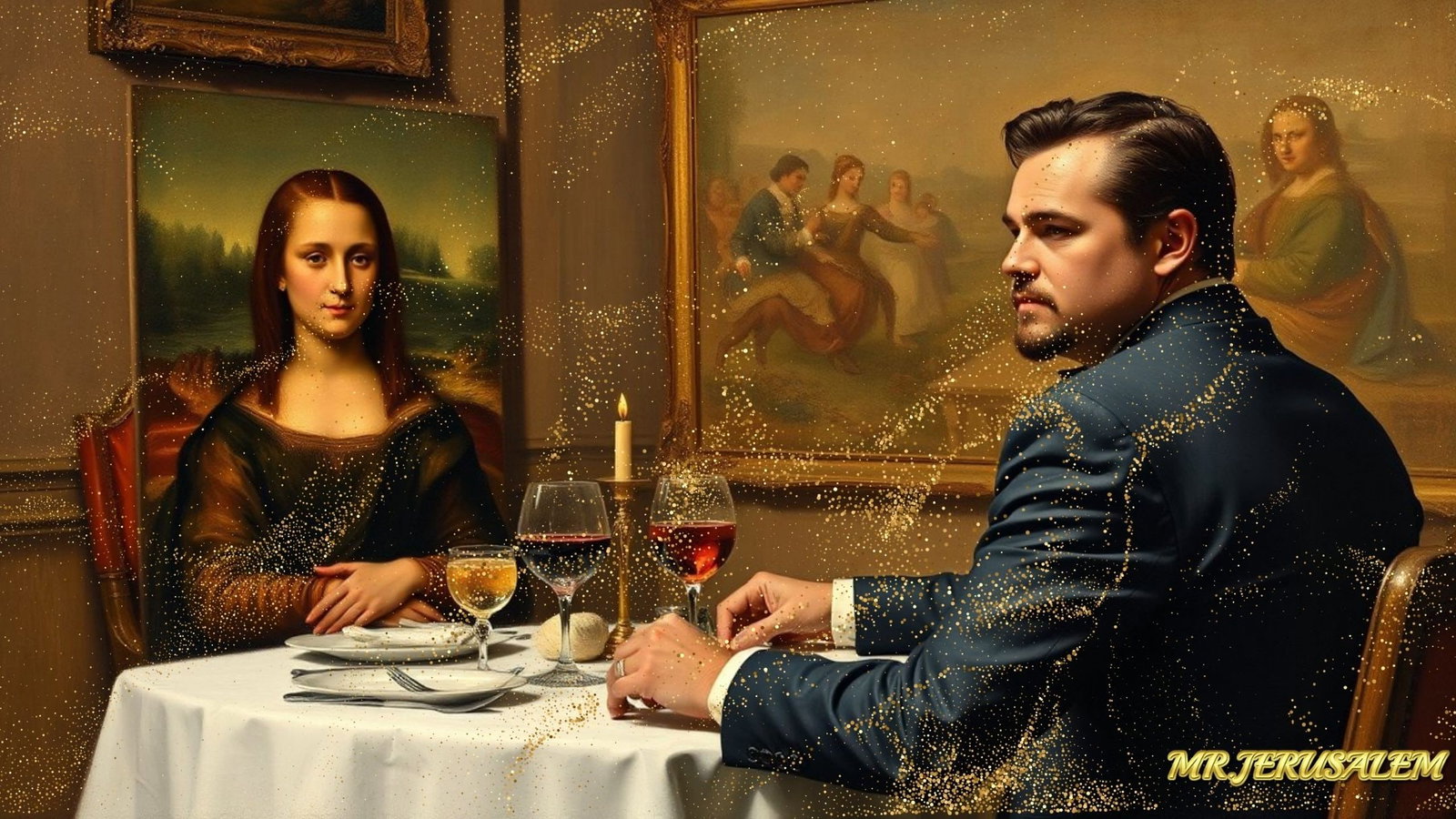 Leonardo DiCaprio - Dinner With Mona Lisa-D2, Limited Edition of 50 Pieces, Signed & Numbered (1 of 5)