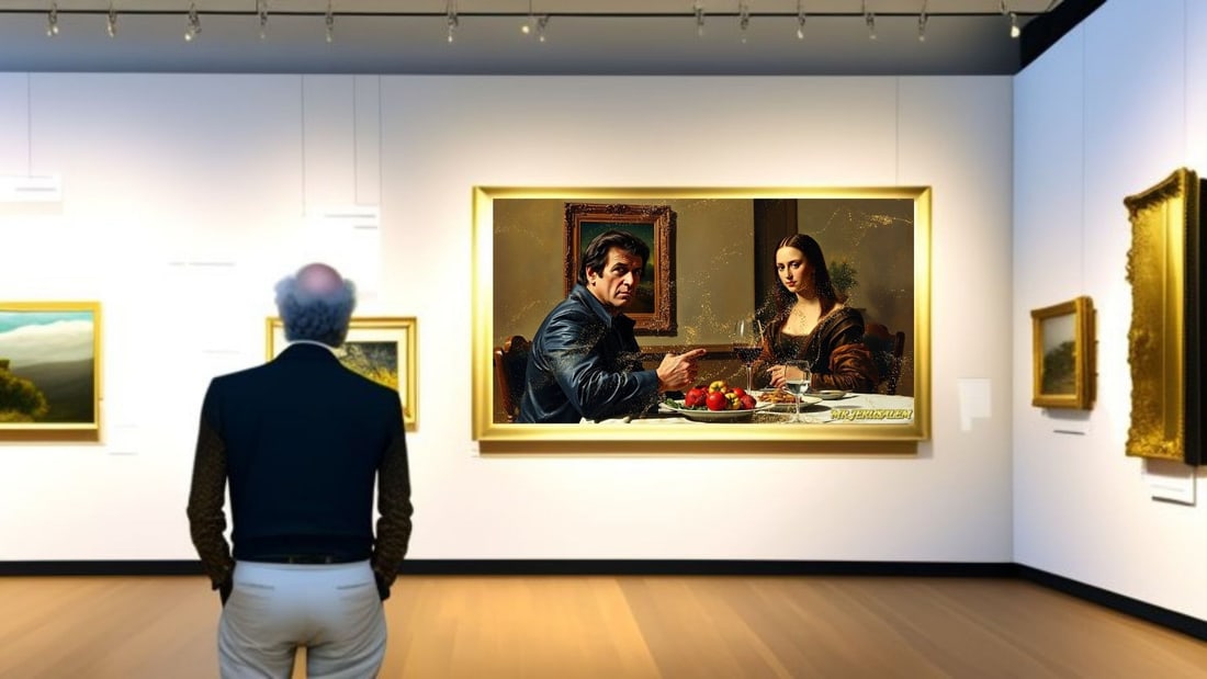 Sylvester Stallone - Dinner With Mona Lisa-D1, Limited Edition of 50 Pieces, Signed & Numbered - 2