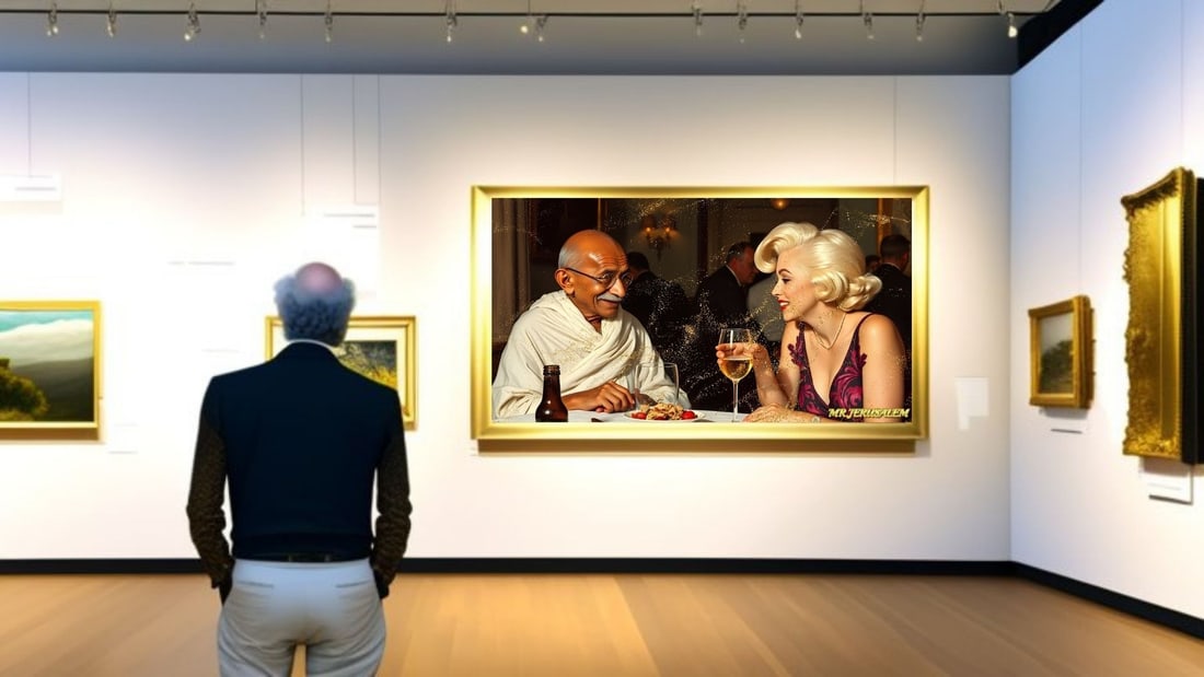 Gandhi - Dinner With Marilyn Monroe-D2, Limited Edition of 50 Pieces, Signed & Numbered - 2