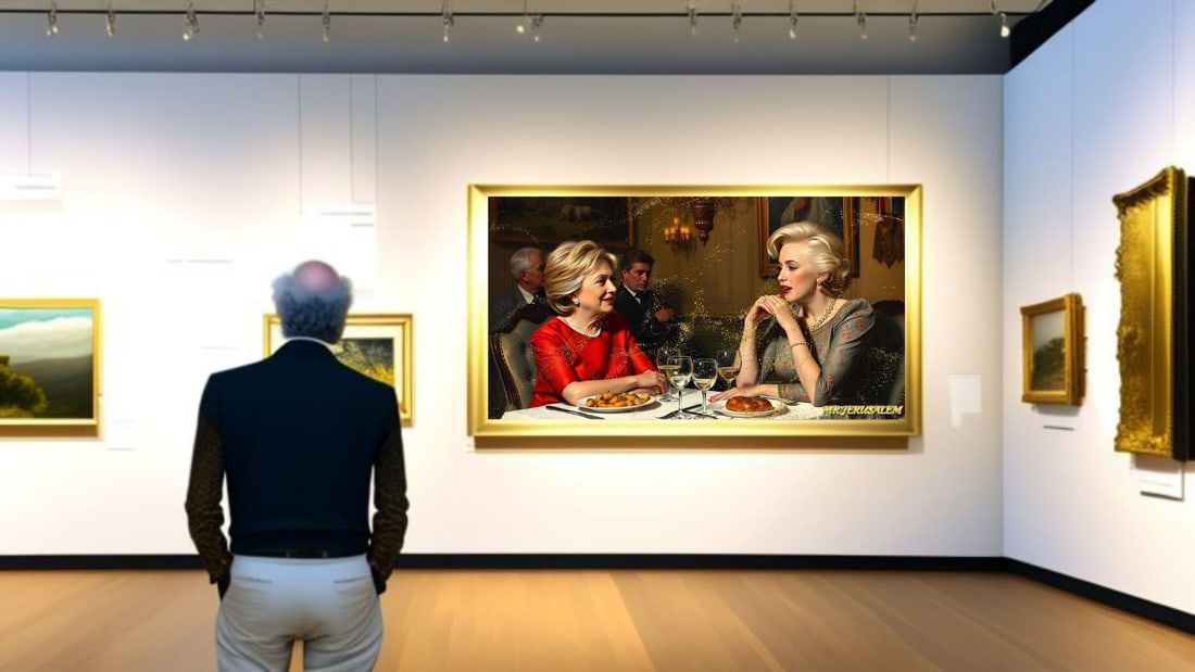 Hillary Clinton - Dinner With Marilyn Monroe-D1, Limited Edition of 50 Pieces, Signed & Numbered - 2
