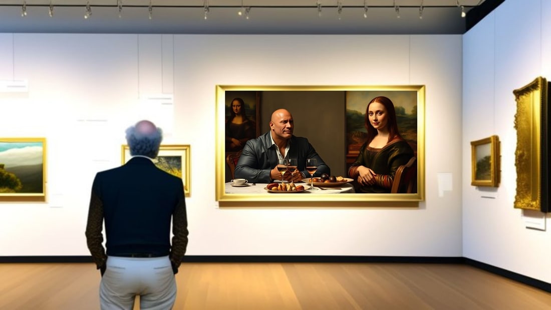 Dwayne Johnson - Dinner With Mona Lisa-D2, Limited Edition of 50 Pieces, Signed & Numbered - 2