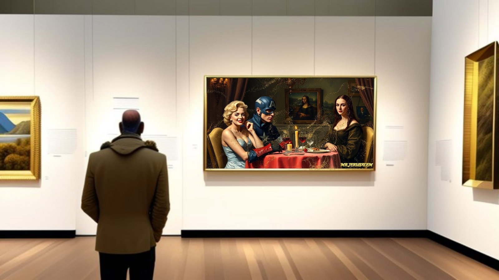 Captain America Dinner With Mona Lisa & Marilyn Monroe-D2 , Limited Edition of 50 Pieces - 2