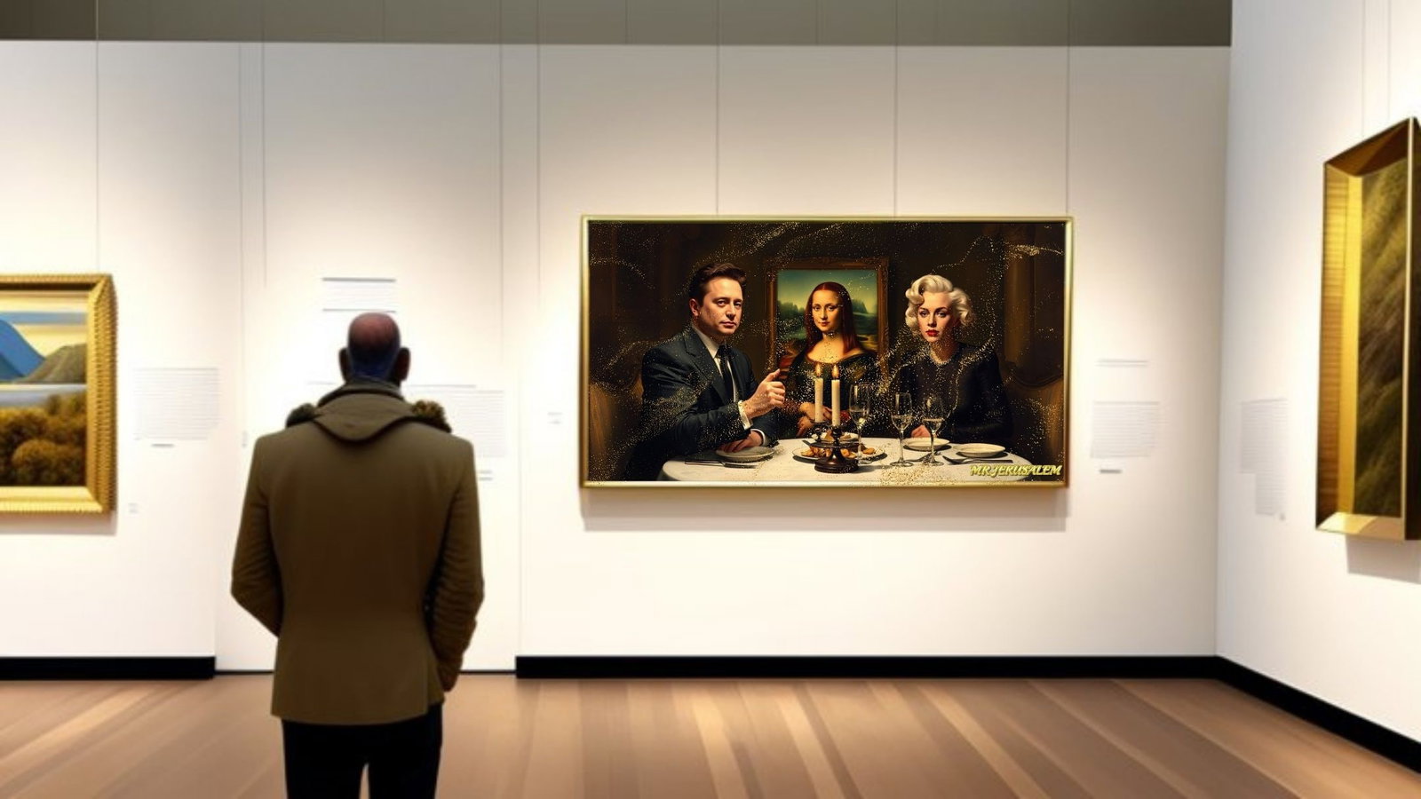 Elon Musk Dinner With Mona Lisa & Marilyn Monroe-D2, Limited Edition of 50 Pieces - 2