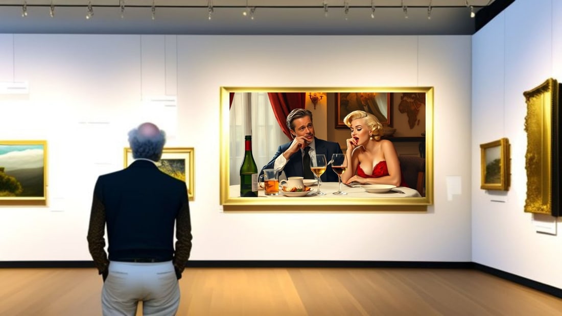 Brad Pitt - Dinner With Marilyn Monroe-D2, Limited Edition of 50 Pieces, Signed & Numbered - 2