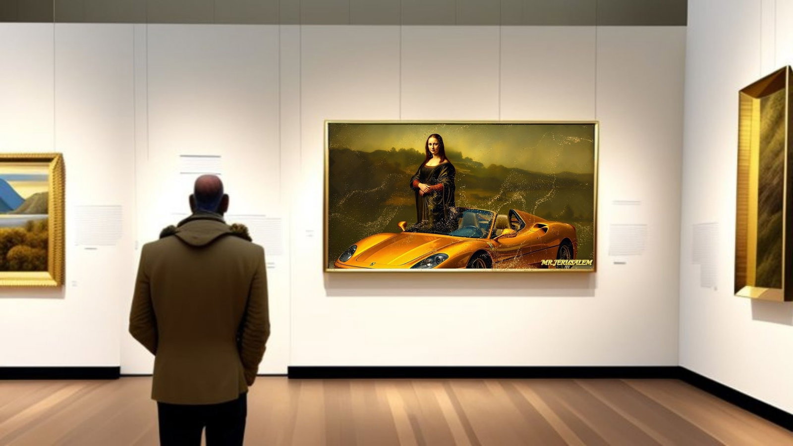 Mona Lisa- Gold Car, Mixed Media, Limited Edition of 50 Pieces, Signed & Numbered - 2