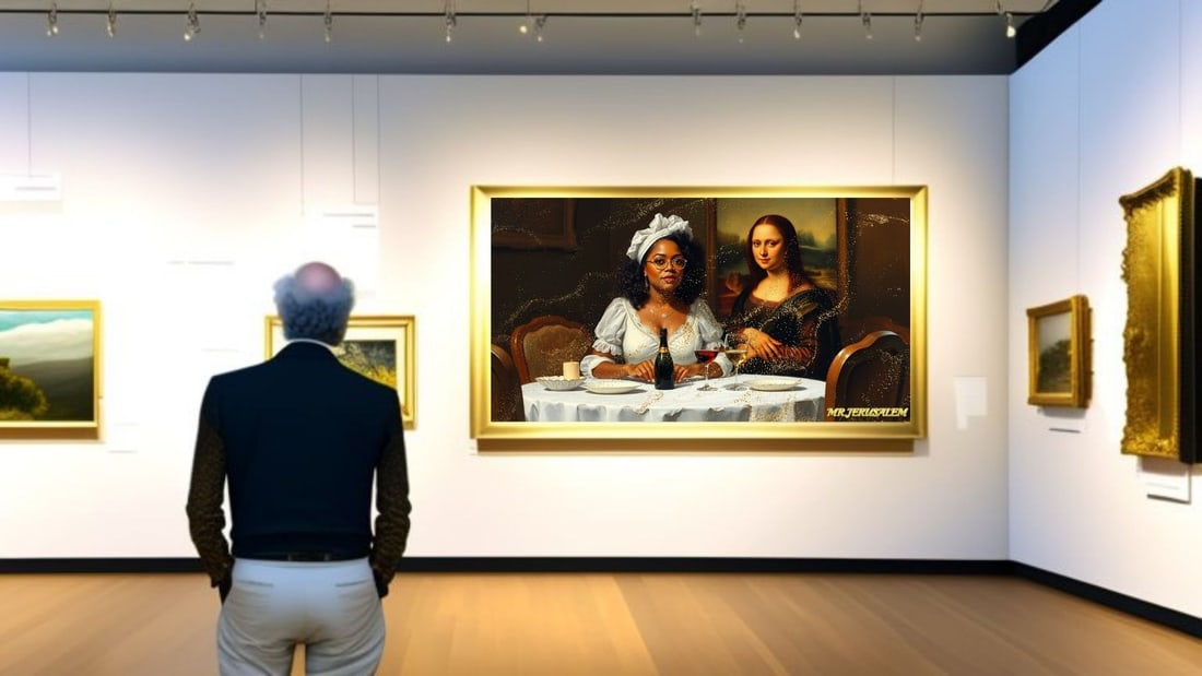 Oprah Winfrey - Dinner With Mona Lisa-D1, Limited Edition of 50 Pieces, Signed & Numbered - 2
