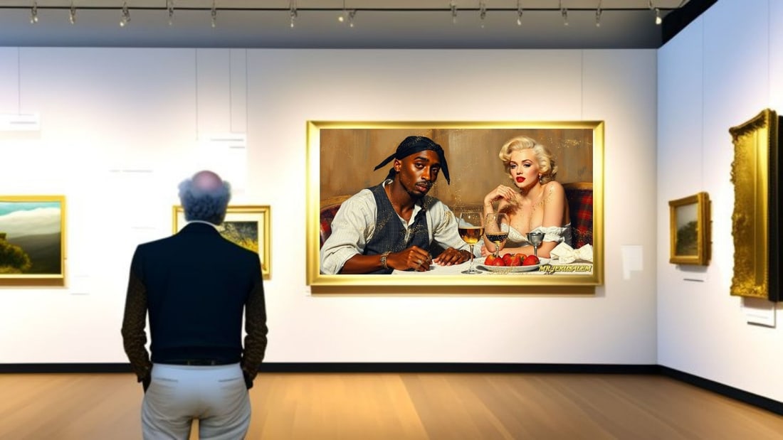 Tupac - Dinner With Marliyn Monroe-D1, Limited Edition of 50 Pieces, Signed & Numbered - 2