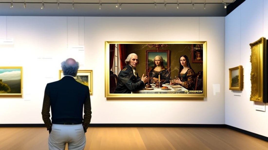 George Washington - Dinner With Mona Lisa-D1, Limited Edition of 50 Pieces, Signed & Numbered - 2