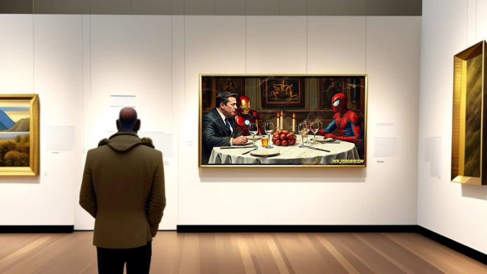 Elon Musk Dinner With Ironman & Spiderman-D1, Limited Edition of 50 Pieces - 2