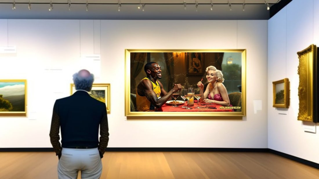 Usain Bolt - Dinner With Marliyn Monroe-D1, Limited Edition of 50 Pieces, Signed & Numbered - 2