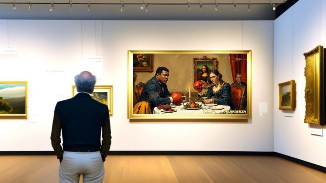 Muhammad Ali - Dinner With Mona Lisa-D2, Limited Edition of 50 Pieces, Signed & Numbered - 2