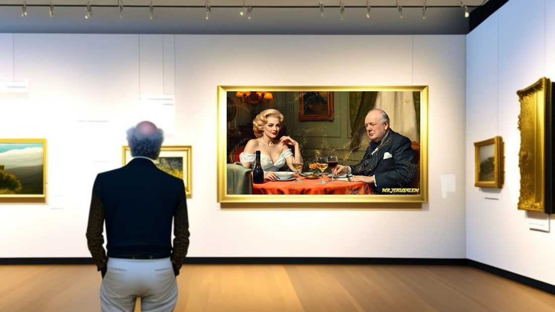 Winston Churchill - Dinner With Marliyn Monroe-D2, Limited Edition of 50 Pieces, Signed & Numbered - 2