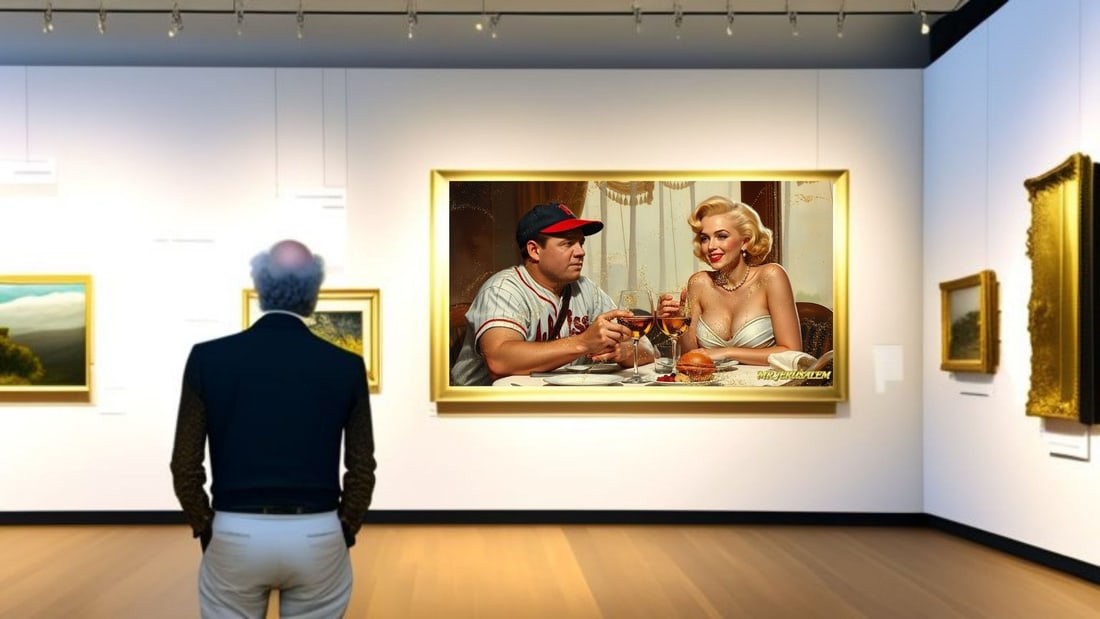 Babe Ruth - Dinner With Marilyn Monroe- D2, Limited Edition of 50 Pieces, Signed & Numbered - 2