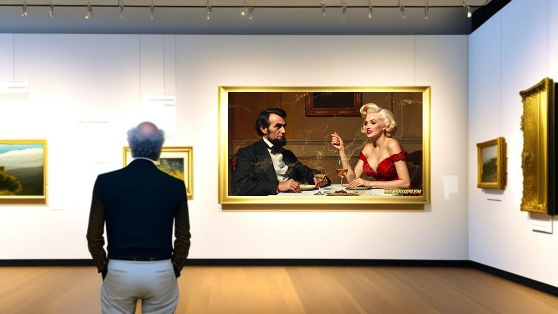 Abraham Lincoln- Dinner With Marilyn Monroe- D2, Limited Edition of 50 Pieces, Signed & Numbered - 2