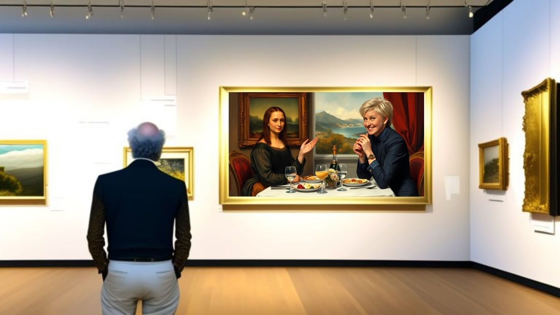 Ellen Degeneres - Dinner With Mona Lisa-D1, Limited Edition of 50 Pieces, Signed & Numbered - 2