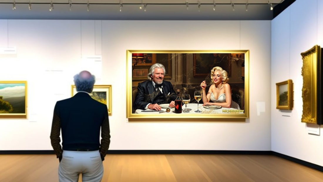 Richard Branson - Dinner With Marliyn Monroe-D2, Limited Edition of 50 Pieces, Signed & Numbered - 2