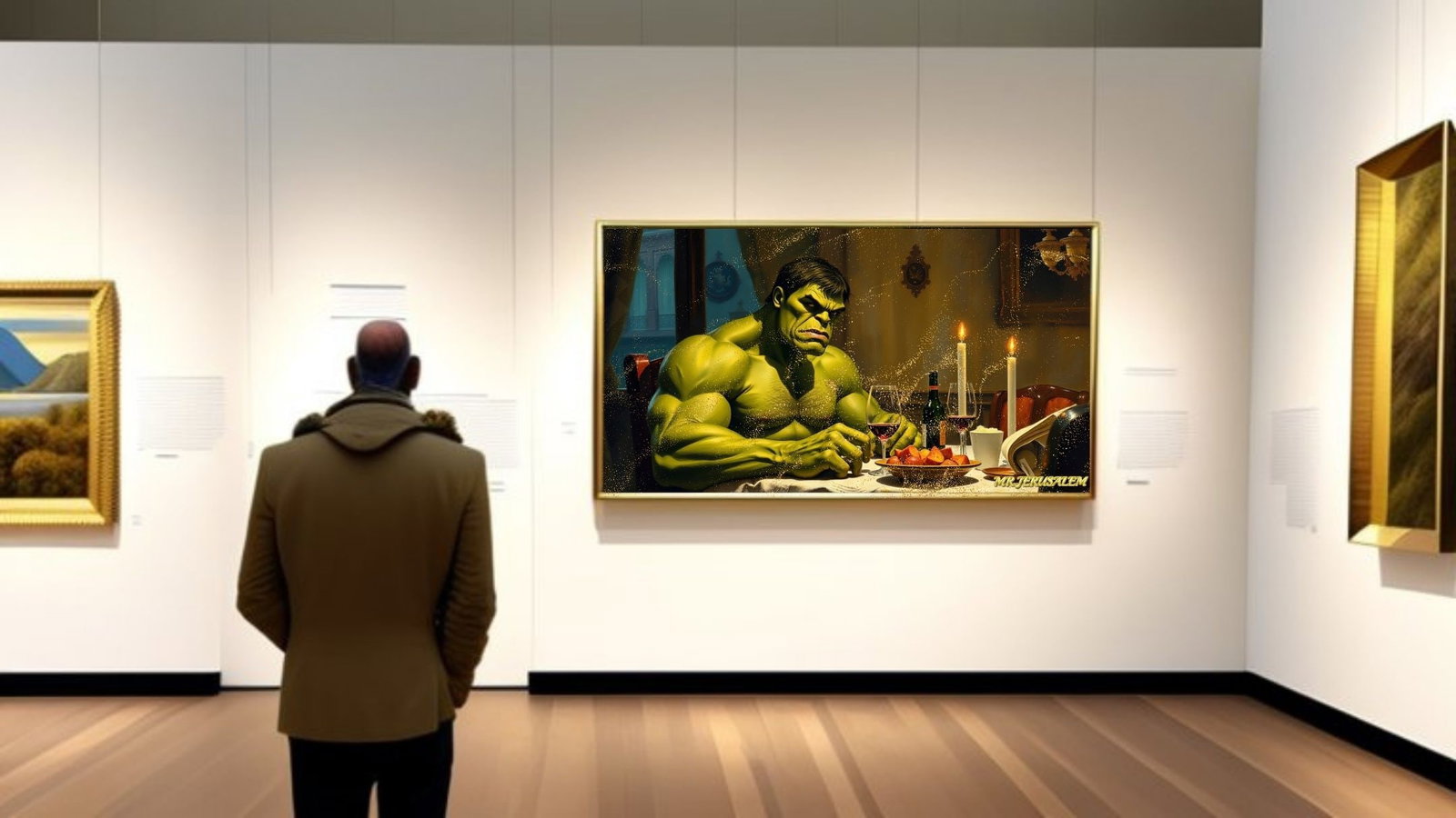 Hulk Dinner Alone-D1, Canvas Mixed Media, Limited Edition of 50 Pieces - 2
