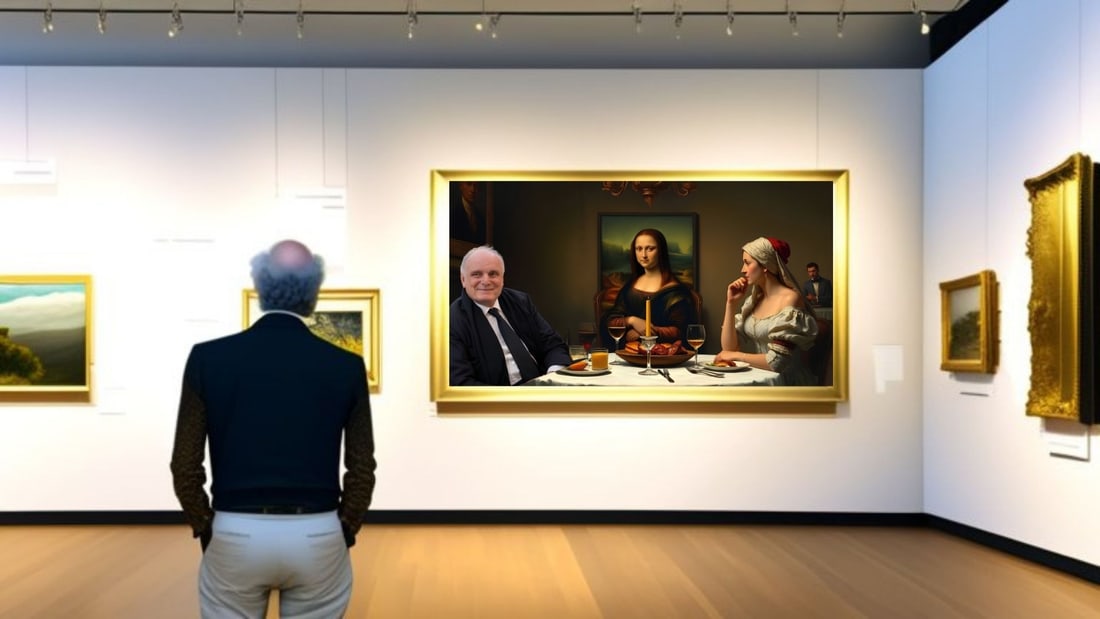 David Nahmad - Dinner With Mona Lisa-D2, Limited Edition of 50 Pieces, Signed & Numbered - 2