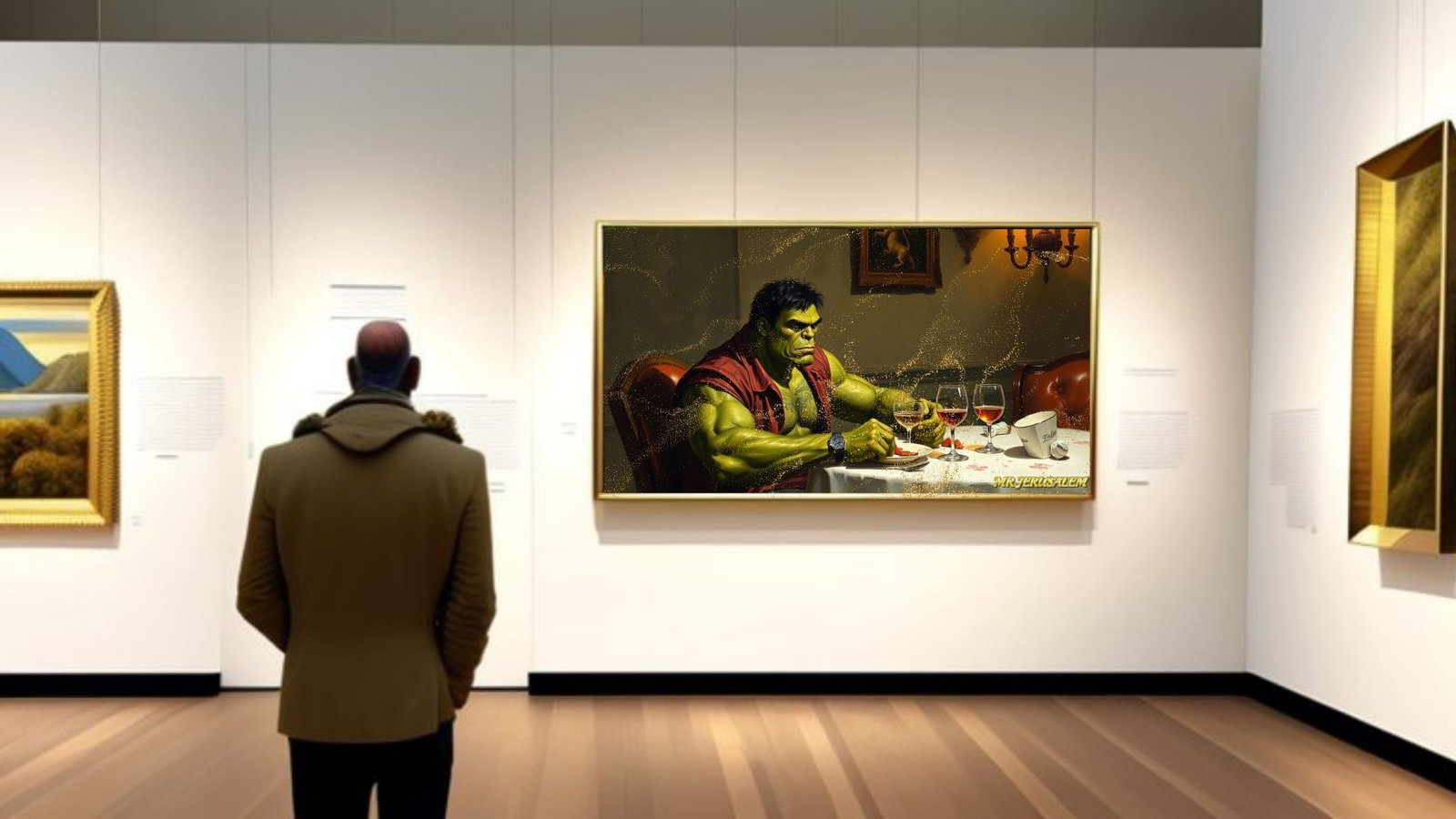 Hulk Dinner Alone-D2, Canvas Mixed Media, Limited Edition of 50 Pieces - 2