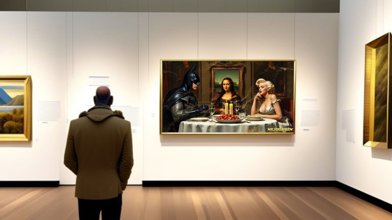 Batman Dinner With Mona Lisa & Marilyn Monroe-D1, Limited Edition of 50 Pieces - 2