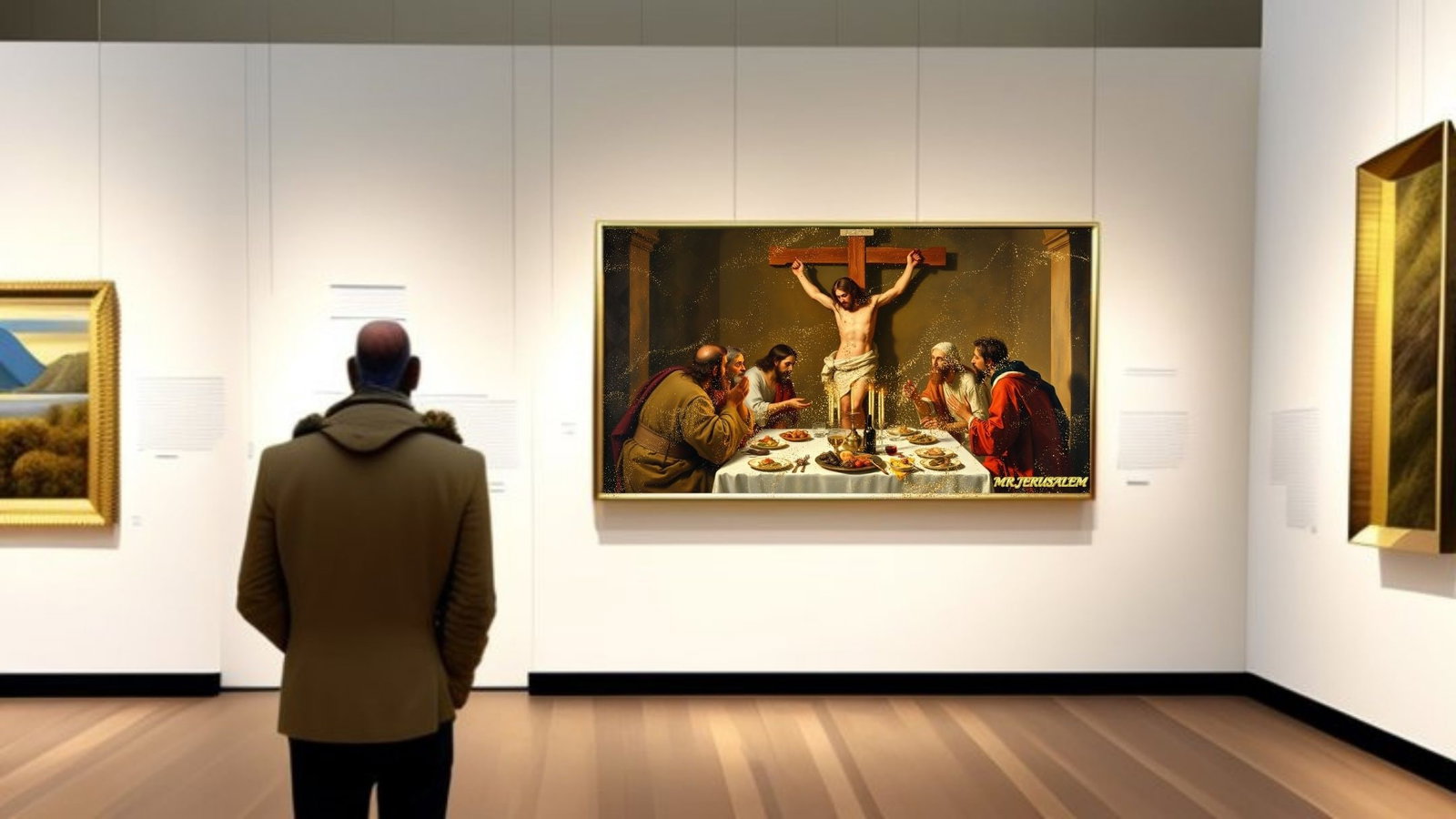 Jesus Christ Crucifixion Dinner-D2, Canvas Mixed Media, Limited Edition of 50 Pieces - 2