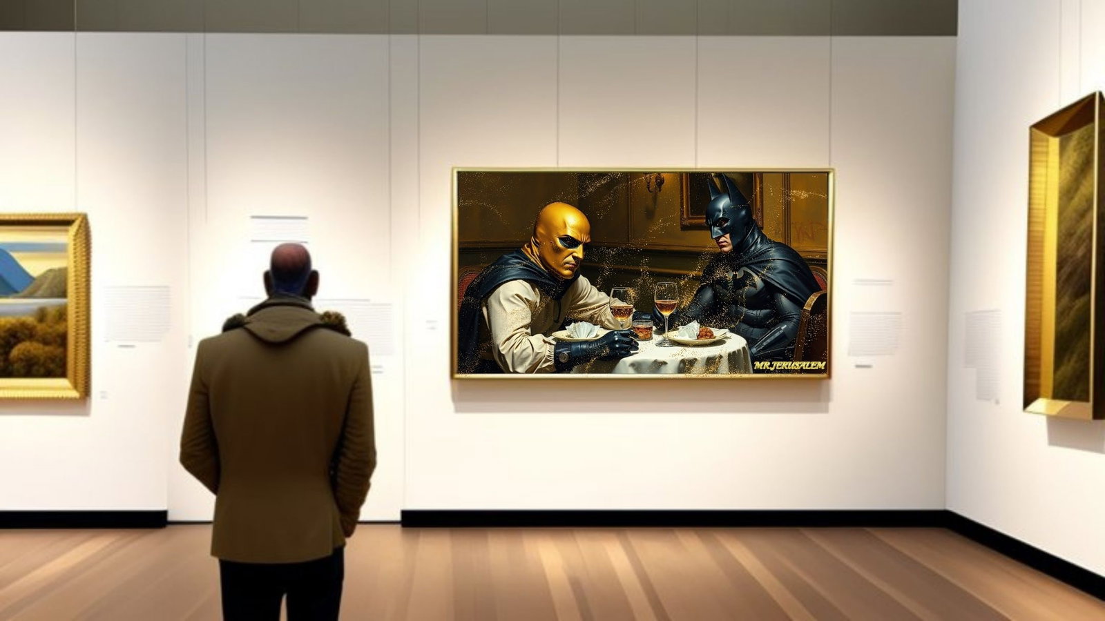 Banksy Dinner With Batman-D2, Canvas Mixed Media, Limited Edition of 50 Pieces - 2
