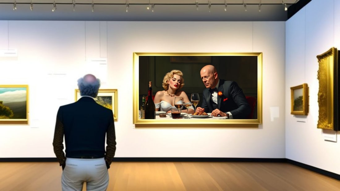 Bruce Willis - Dinner With Marilyn Monroe-D1, Limited Edition of 50 Pieces, Signed & Numbered - 2