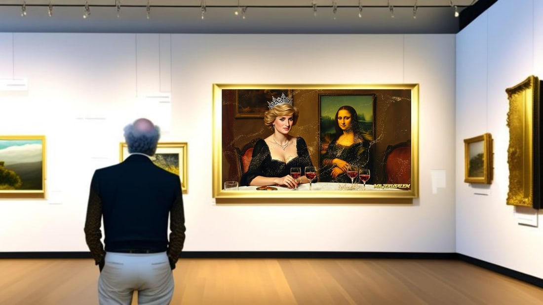 Princess Diana - Dinner With Mona Lisa-D1, Limited Edition of 50 Pieces, Signed & Numbered - 2