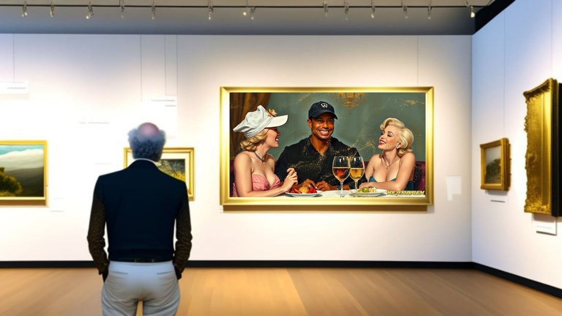 Tiger Woods - Dinner With Marliyn Monroe-D2, Limited Edition of 50 Pieces, Signed & Numbered - 2