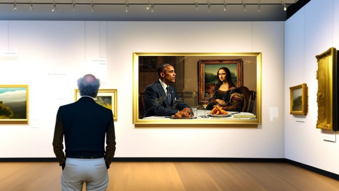 Barack Obama - Dinner With Mona Lisa- D2, Limited Edition of 50 Pieces, Signed & Numbered - 2