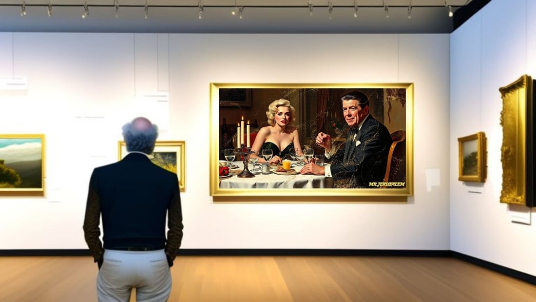 Ronald Reagan - Dinner With Marliyn Monroe-D2, Limited Edition of 50 Pieces, Signed & Numbered - 2