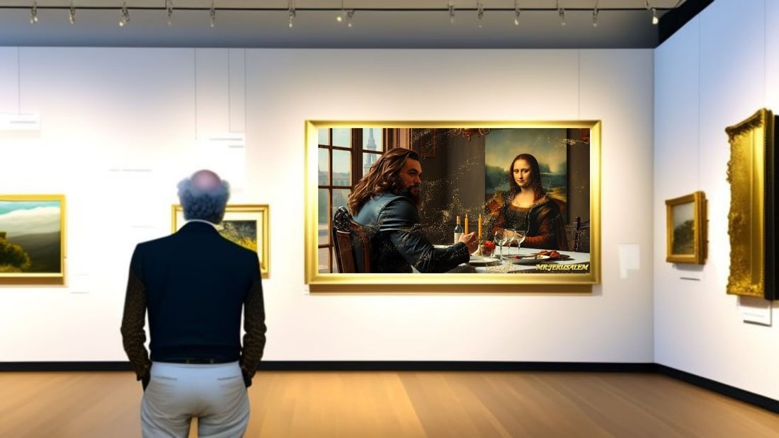 Jason Momoa - Dinner With Mona Lisa-D1, Limited Edition of 50 Pieces, Signed & Numbered - 2