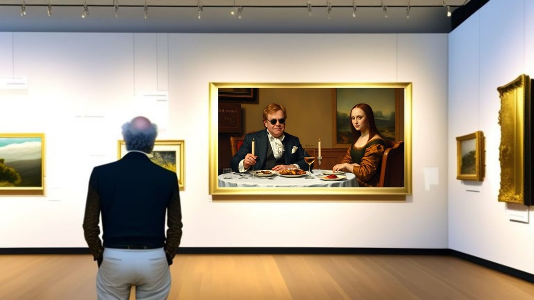 Elton John - Dinner With Mona Lisa-D1, Limited Edition of 50 Pieces, Signed & Numbered - 2