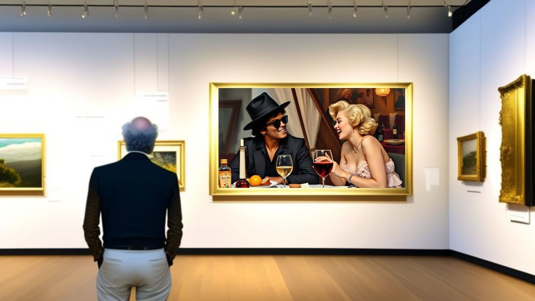 Bruno Mars - Dinner With Marilyn Monroe-D1, Limited Edition of 50 Pieces, Signed & Numbered - 2