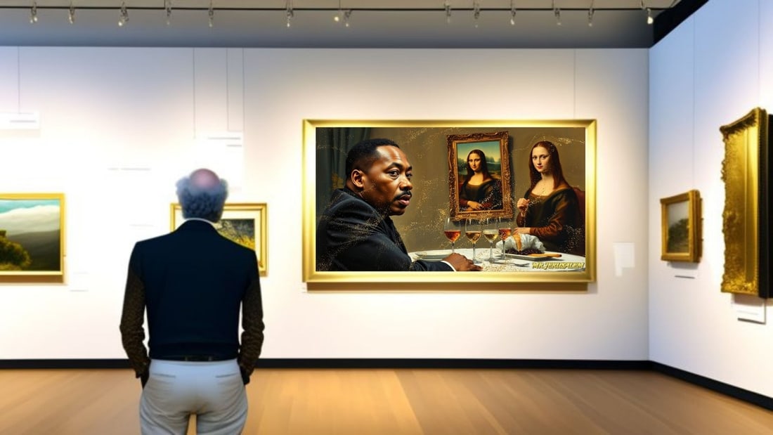 Martin Luther King - Dinner With Mona Lisa-D2, Limited Edition of 50 Pieces, Signed & Numbered - 2