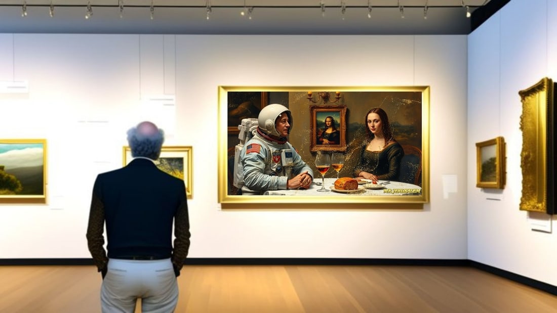 Neil Armstrong - Dinner With Mona Lisa-D1, Limited Edition of 50 Pieces, Signed & Numbered - 2