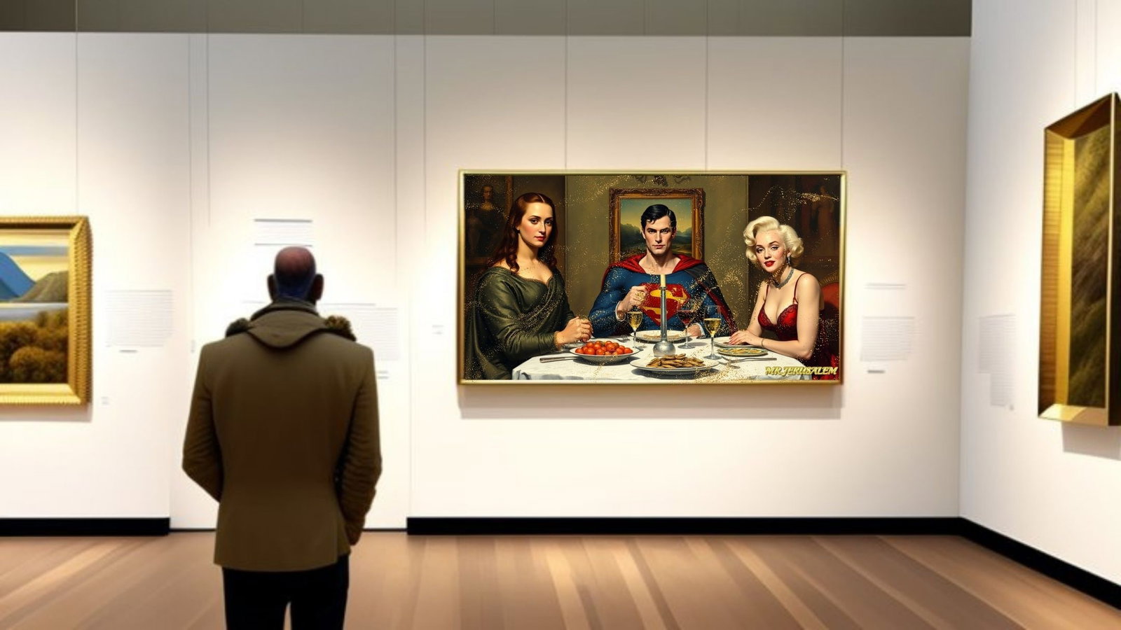 Superman Dinner With Mona Lisa & Marilyn Monroe-D2, Limited Edition of 50 Pieces - 2