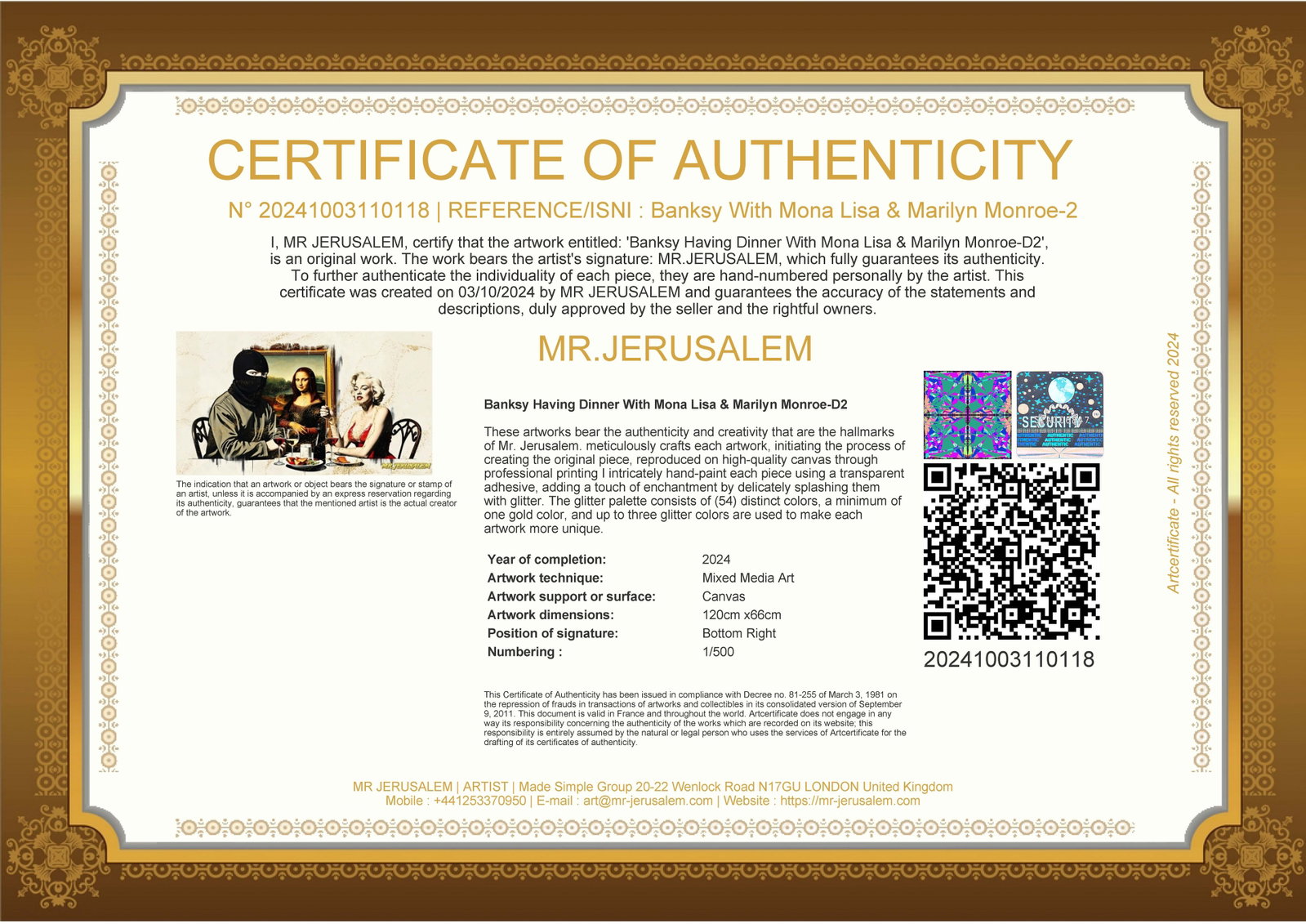 Banksy Dinner With Mona Lisa & Marilyn Monroe-D2, Limited Edition of 50 Pieces - 3