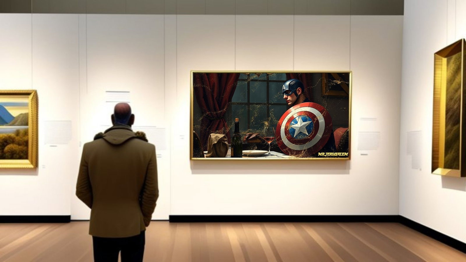 Captain America Dinner Alone-D2, Canvas Mixed Media, Limited Edition of 50 Pieces - 2