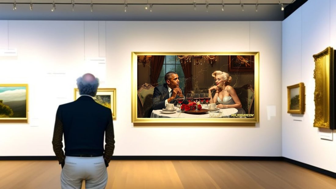 Barack Obama - Dinner With Marilyn Monroe- D1, Limited Edition of 50 Pieces,, Signed & Numbered - 2