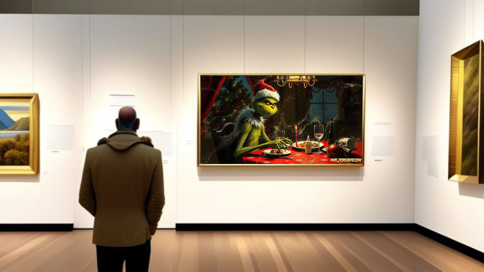 The Grinch Dinner Alone, Canvas Mixed Media, Limited Edition of 50 Pieces - 2