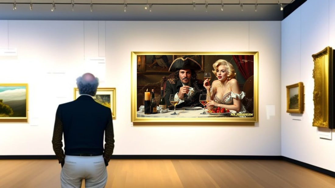 Johnny Depp - Dinner With Marilyn Monroe-D2, Limited Edition of 50 Pieces, Signed & Numbered - 2