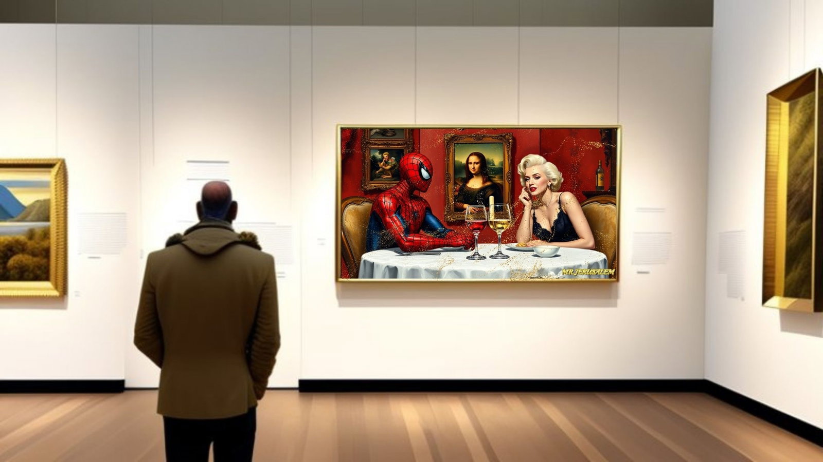Spiderman Dinner With Mona Lisa & Marilyn Monroe-D2, Limited Edition of 50 Pieces - 2
