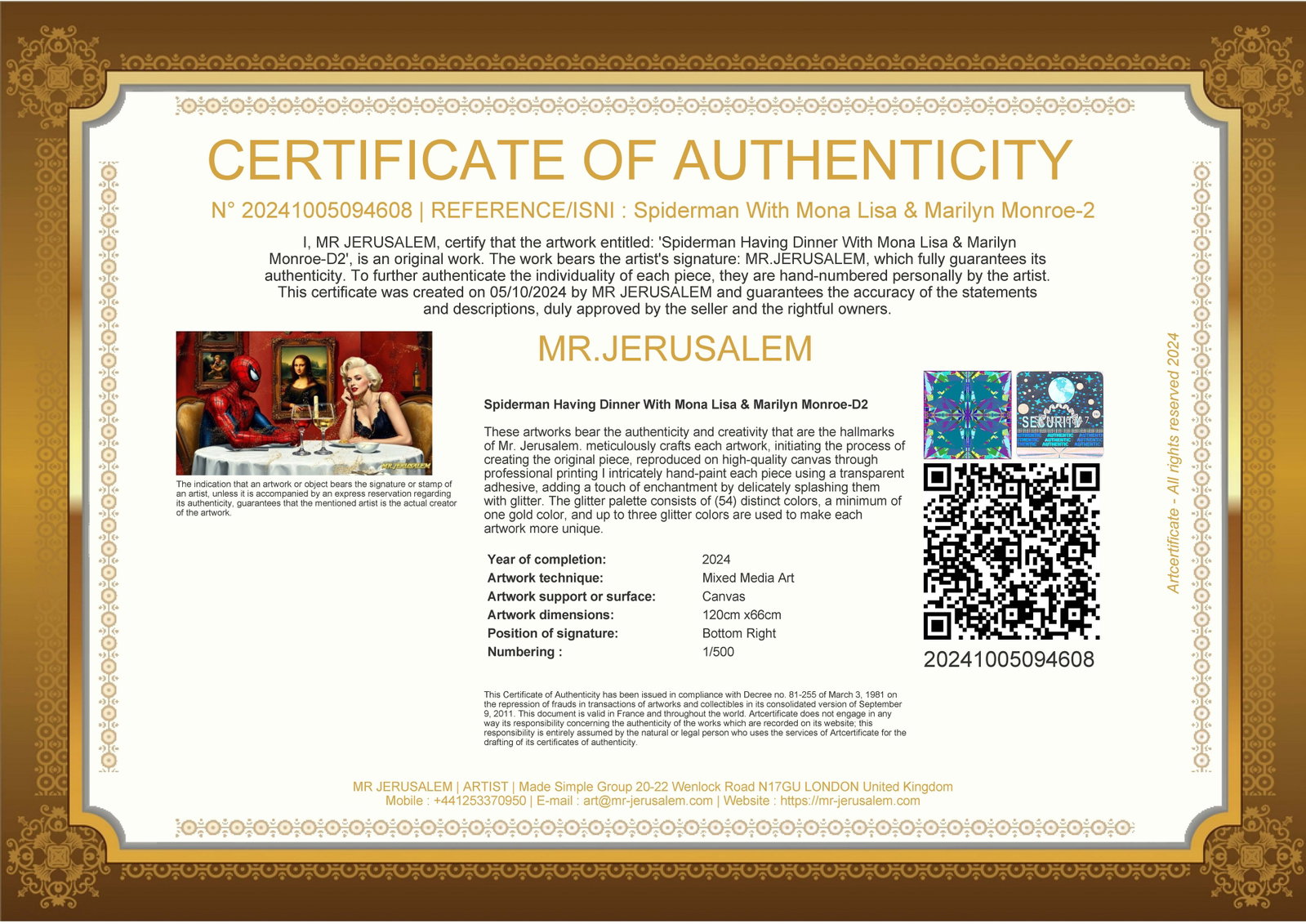 Spiderman Dinner With Mona Lisa & Marilyn Monroe-D2, Limited Edition of 50 Pieces - 3